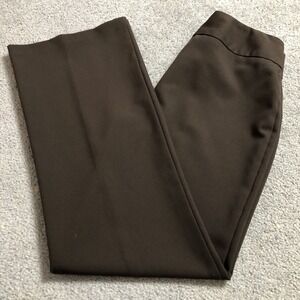 A Bryer Junior's Dress Pants Sz 11 Brown Cotton Blend Flared Leg High Rise